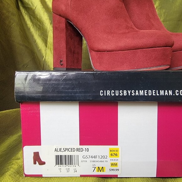 Platform Ankle Boots with Buckle, Red, Size 7 Circus By: Sam Edelman - Picture 9 of 9